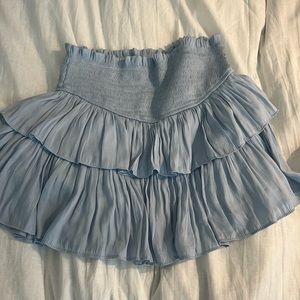mustard seed light blue mini skirt
